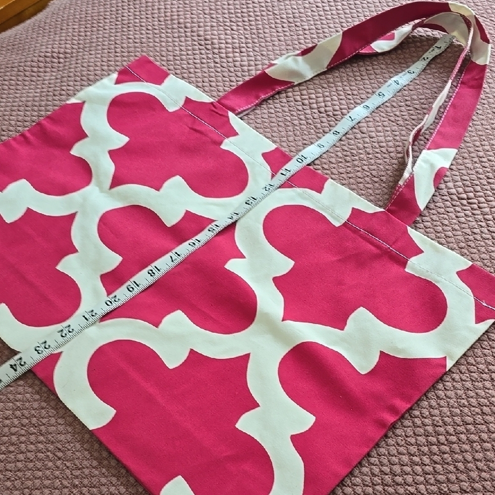 Pink and White Tote Bag - Picture 6 of 11